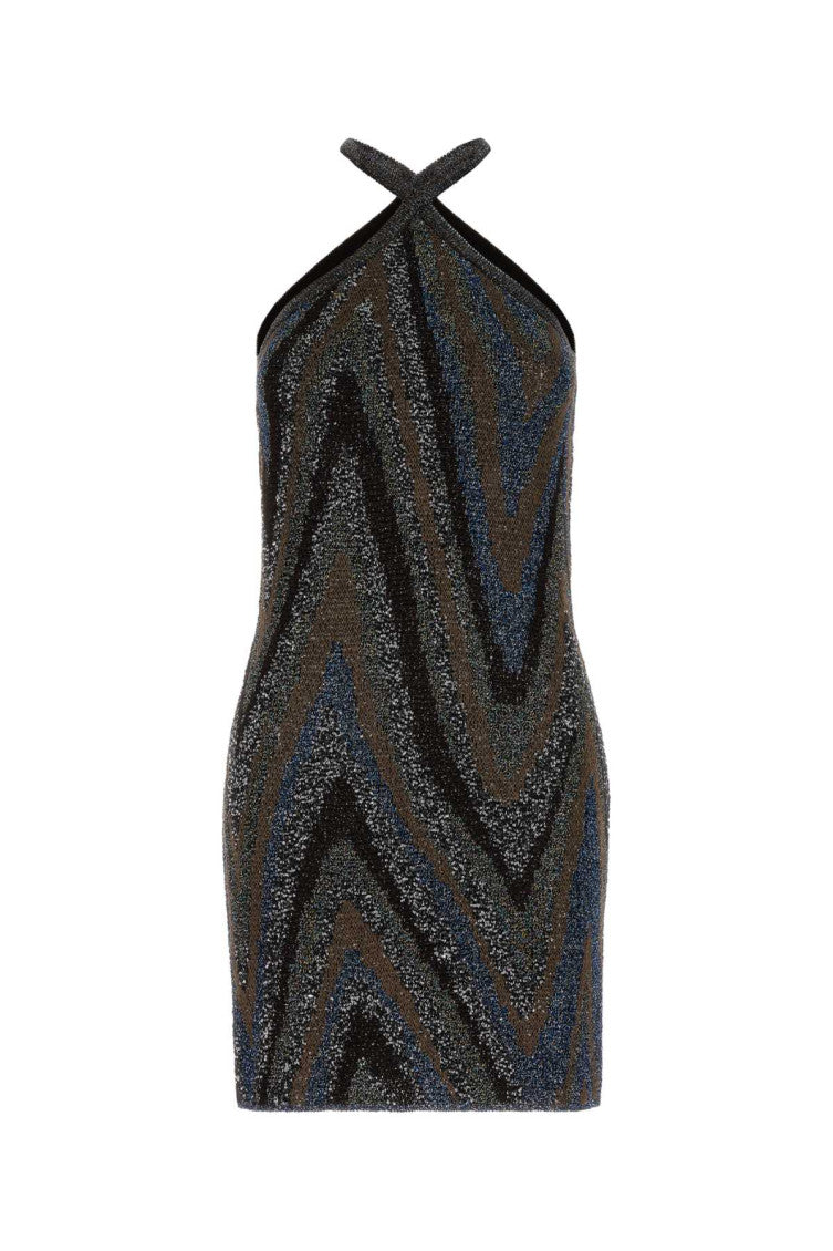 Multicolor Halter Neck Mini Dress 1