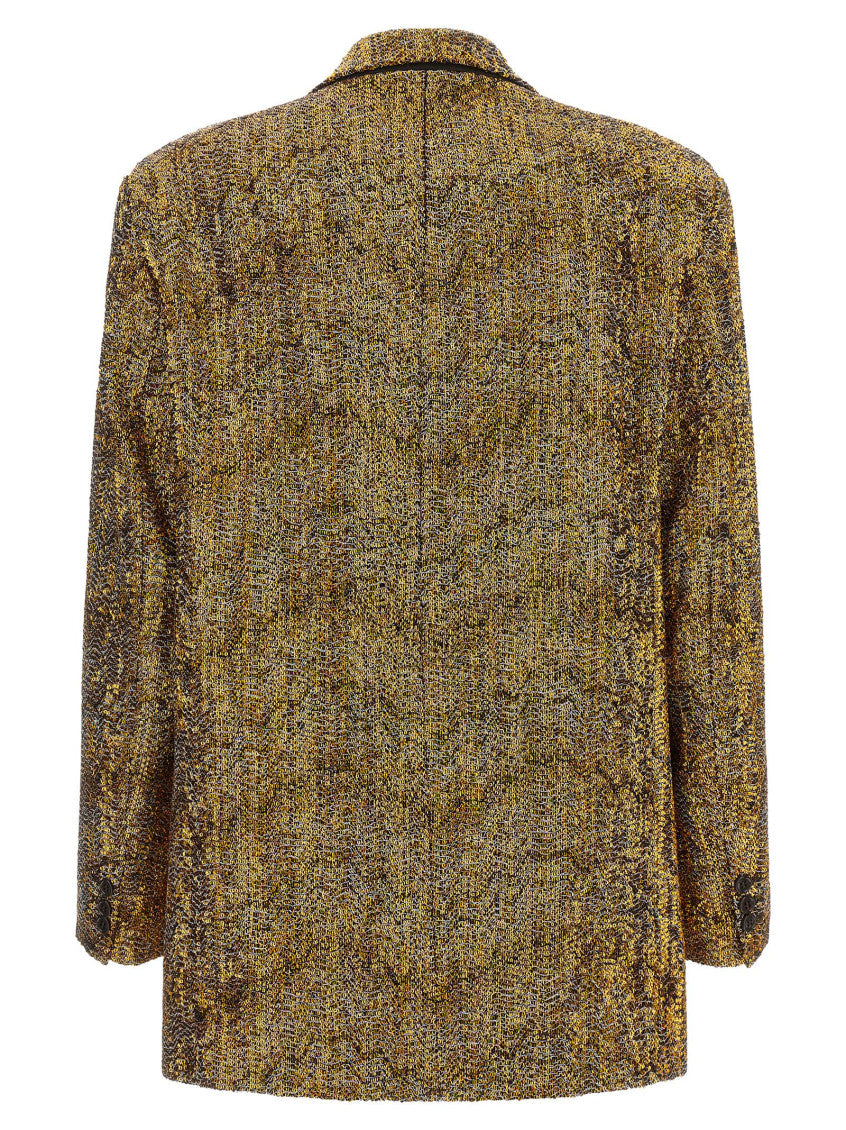 Golden Peaked Lapel Blazer 2