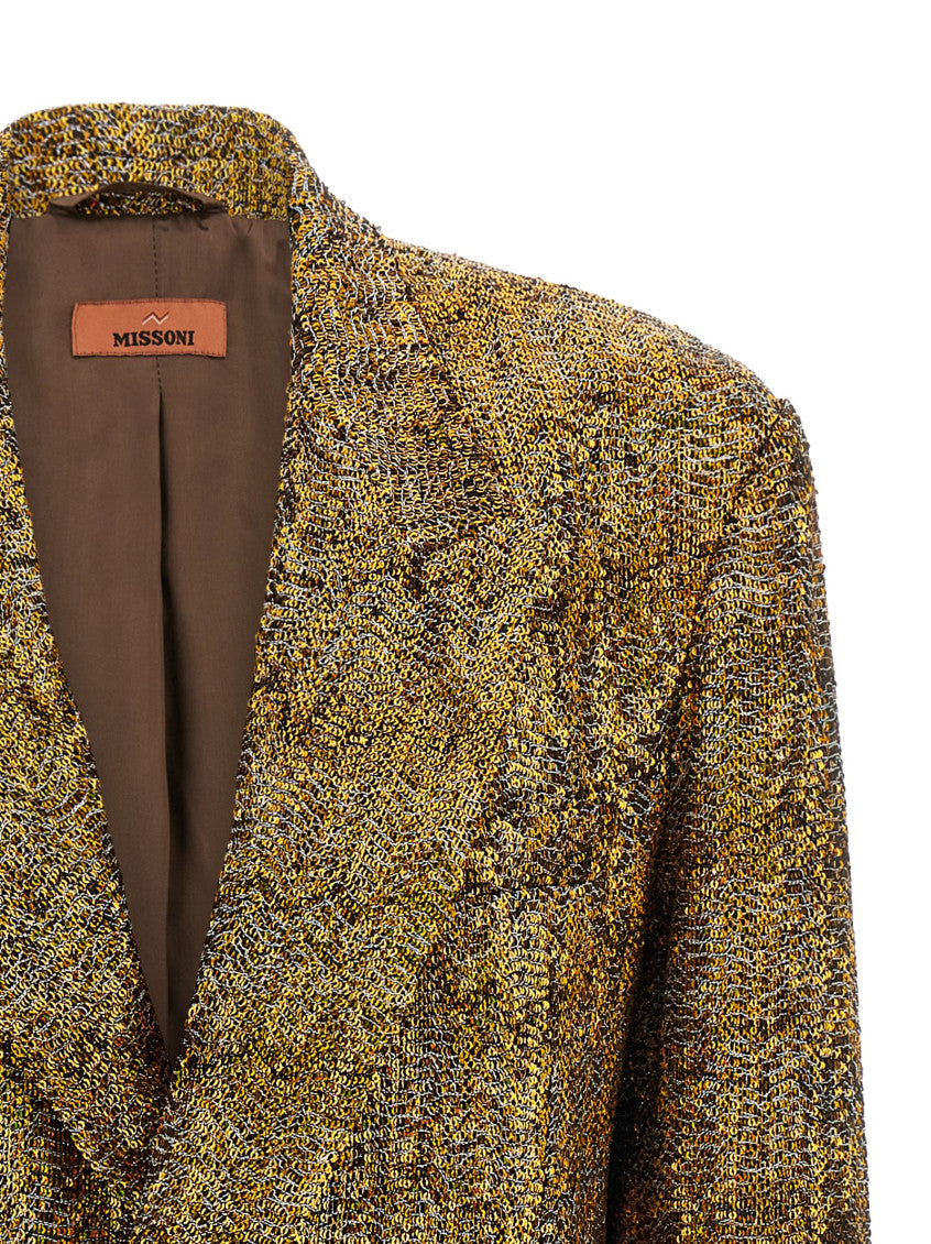 Golden Peaked Lapel Blazer 3