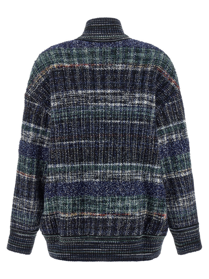 Dark Blue Mock Collar Sweater 2