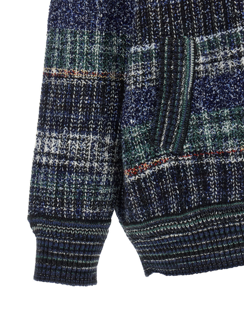 Dark Blue Mock Collar Sweater 4