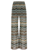 Multicolor Flared Flat Front Pants 1