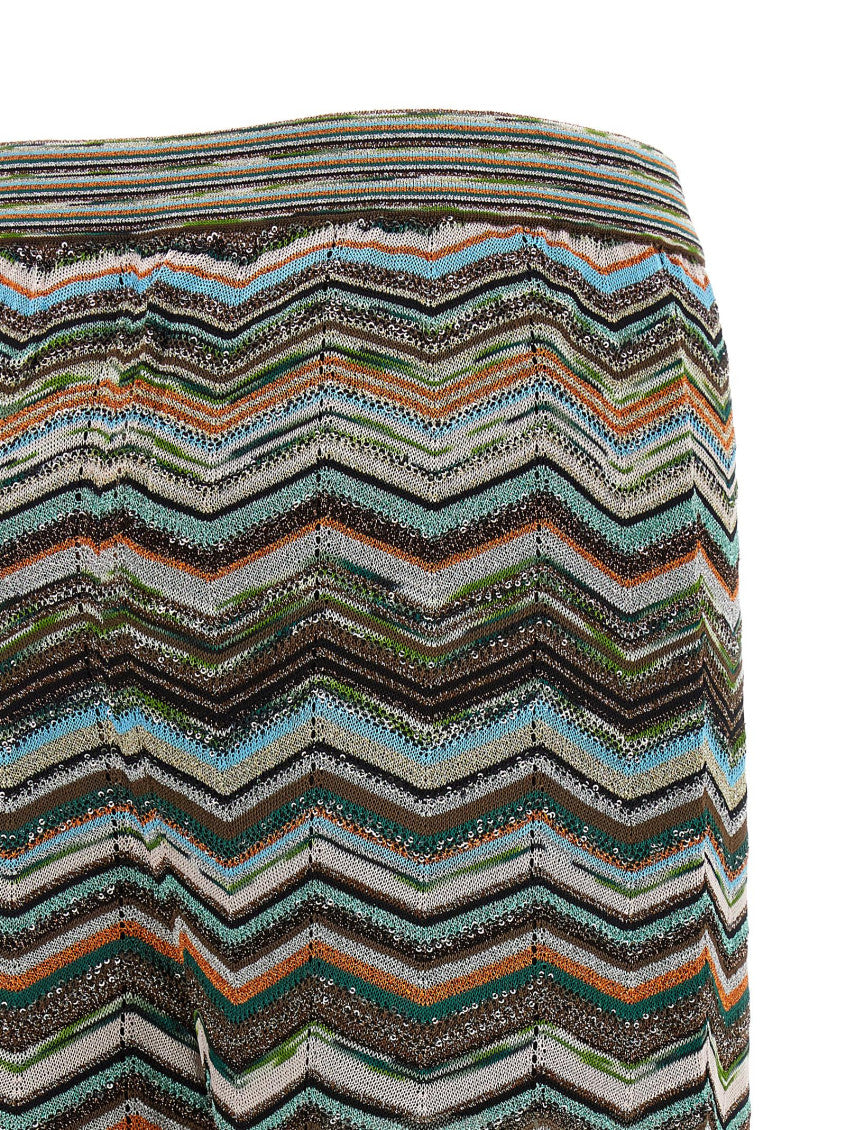 Multicolor Flared Flat Front Pants 4