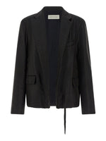 Black Stripes Notched Lapel Blazer 1