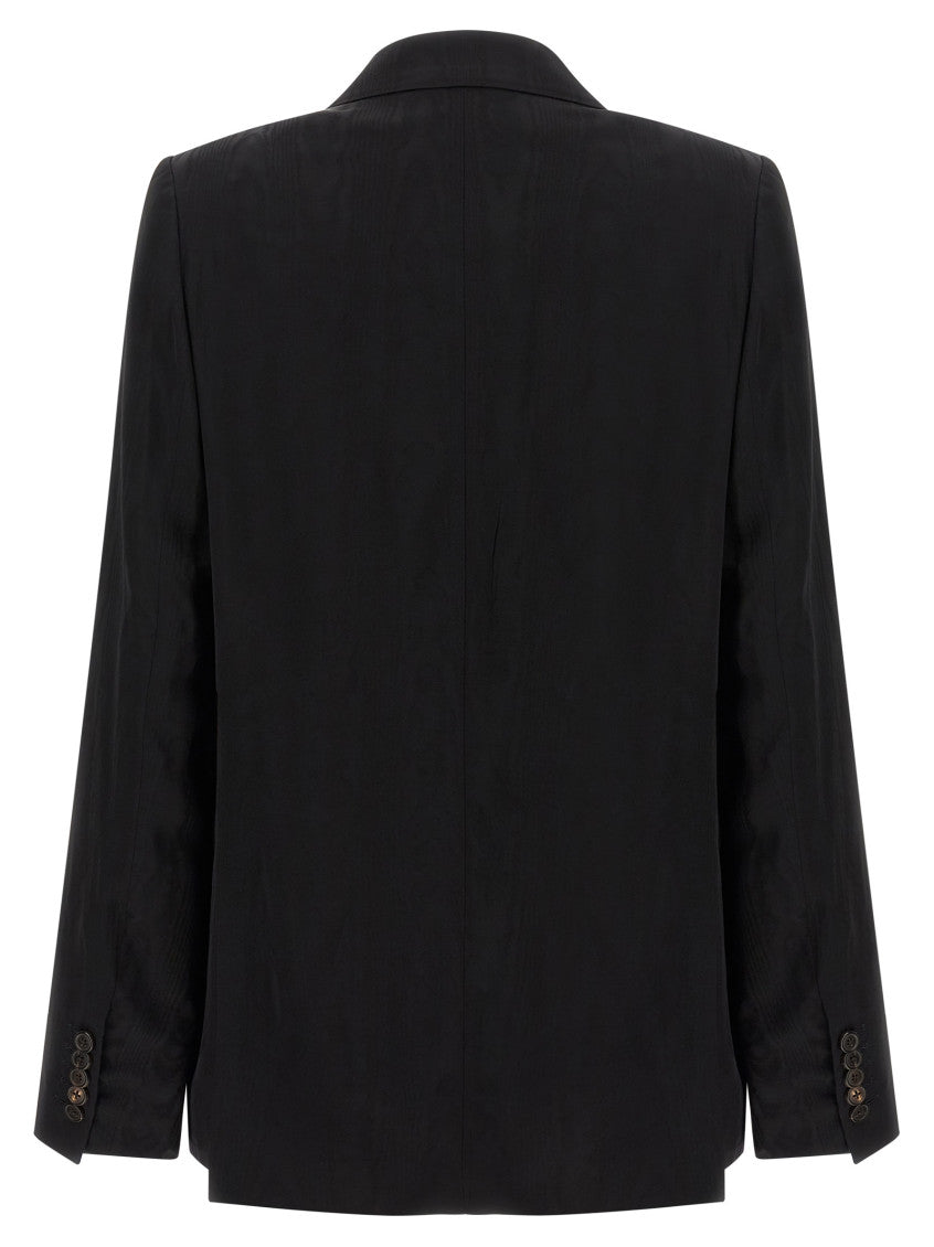 Black Textured Peaked Lapel Blazer 2