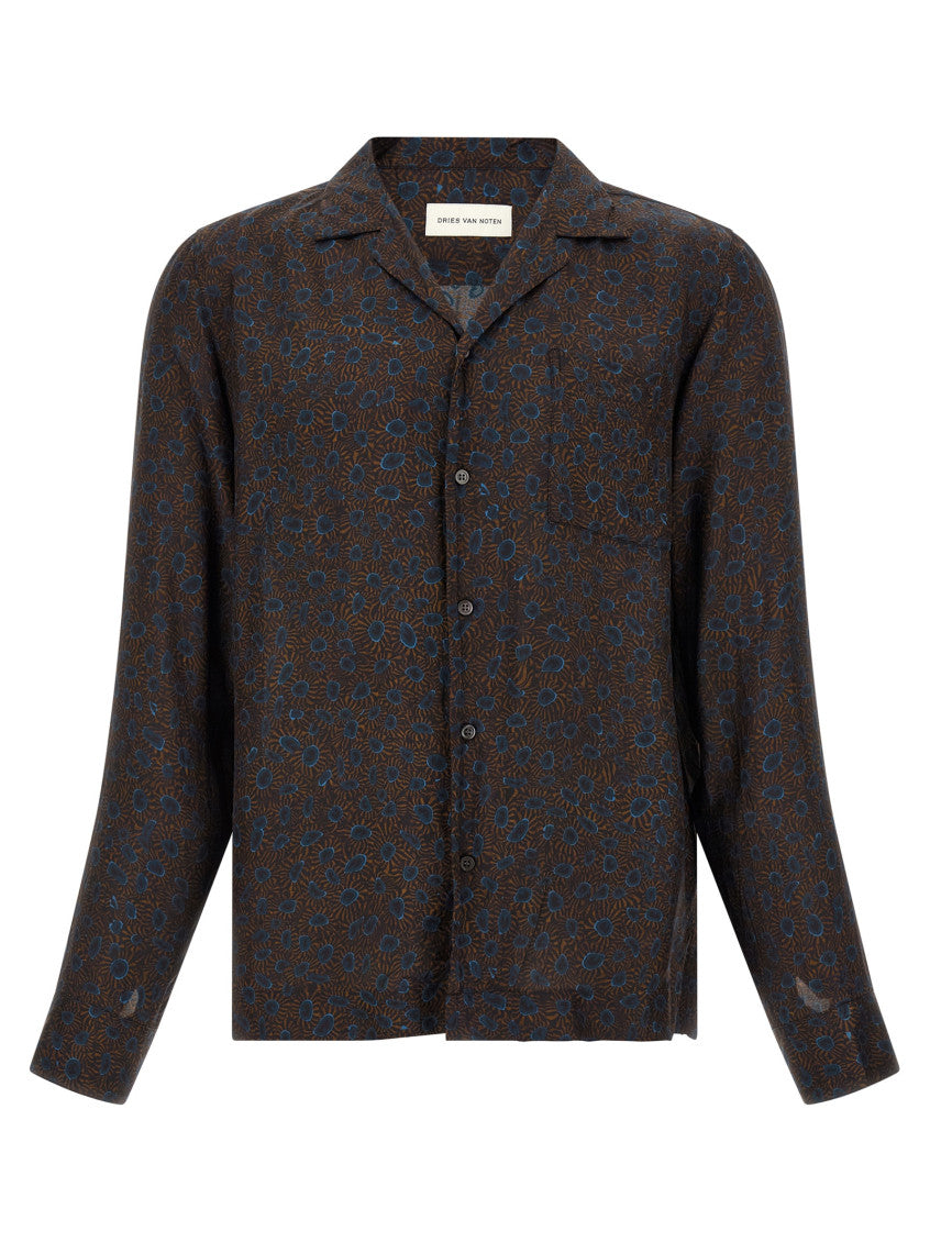 Brown Relaxed Abstract Shirt 1