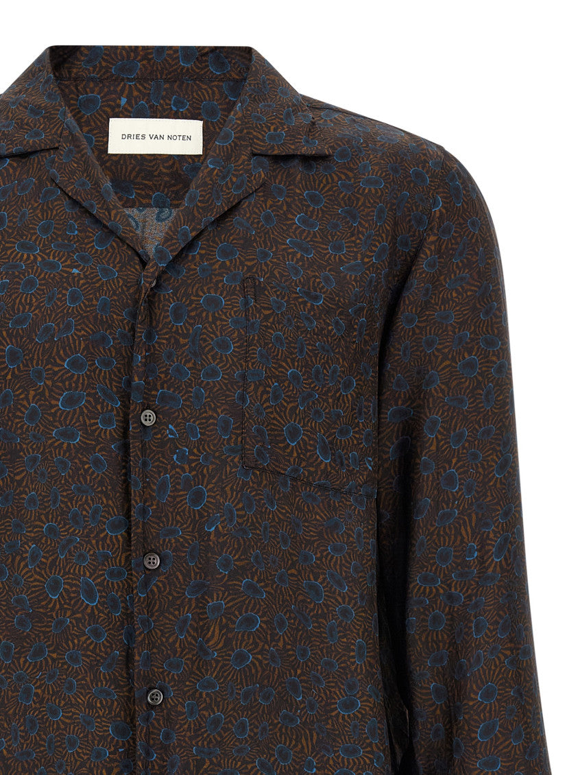 Brown Relaxed Abstract Shirt 3