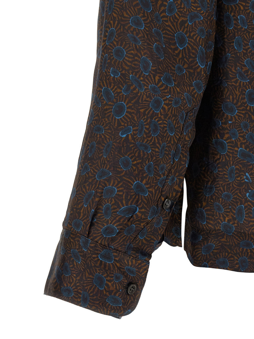 Brown Relaxed Abstract Shirt 4
