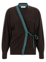 Brown Solid V Neck Sweater 1