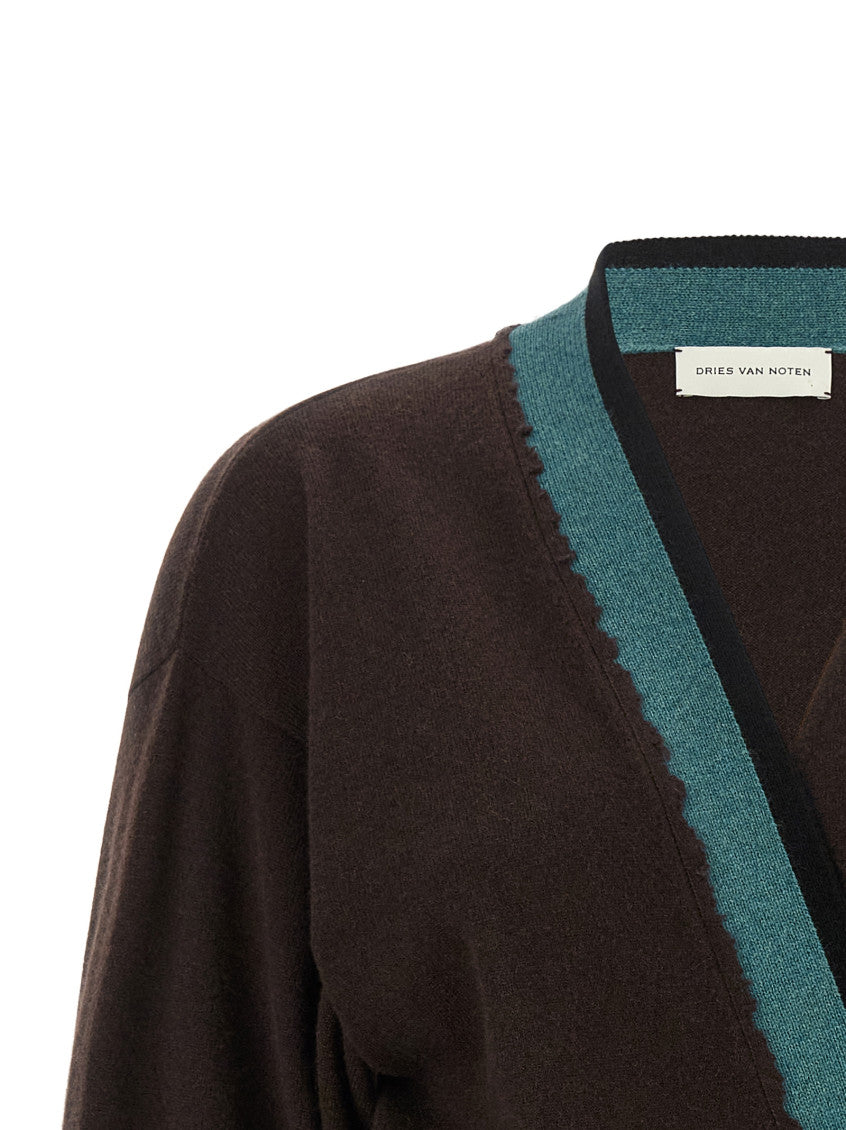 Brown Solid V Neck Sweater 3