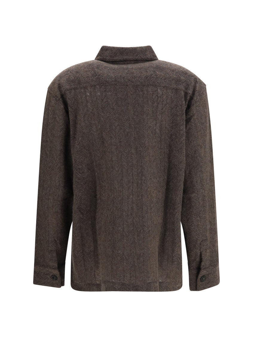 Dark Brown Regular Textured Shirt 2