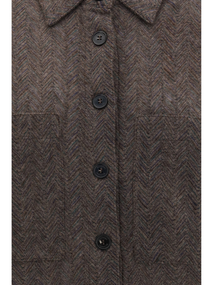 Dark Brown Regular Textured Shirt 3