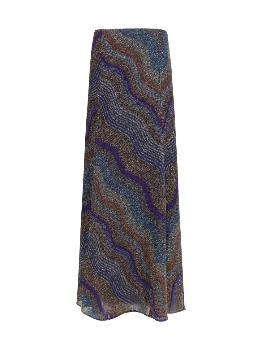 Multicolor Abstract Ankle Length Skirt 1
