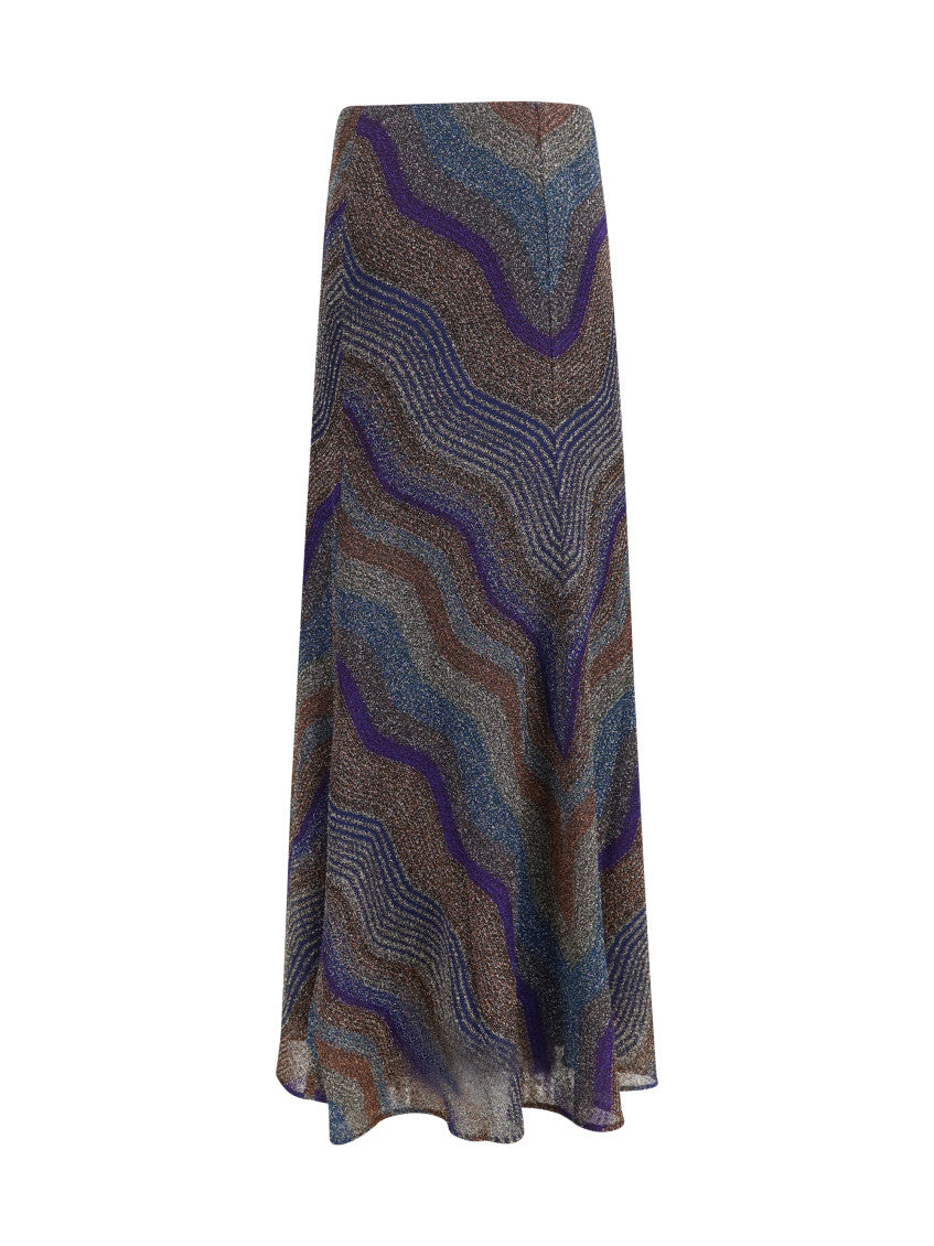 Multicolor Abstract Ankle Length Skirt 2