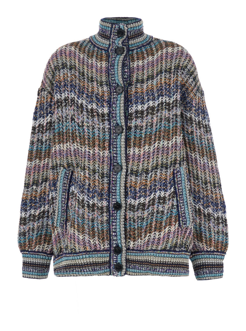 Multicolor Mock Collar Sweater 1