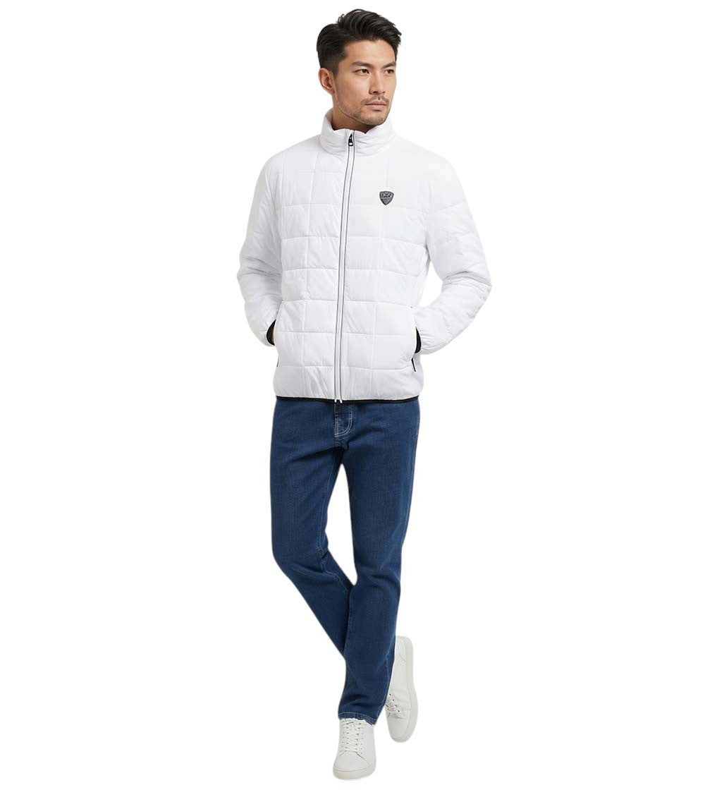 White Quilted Logo Jacket 1