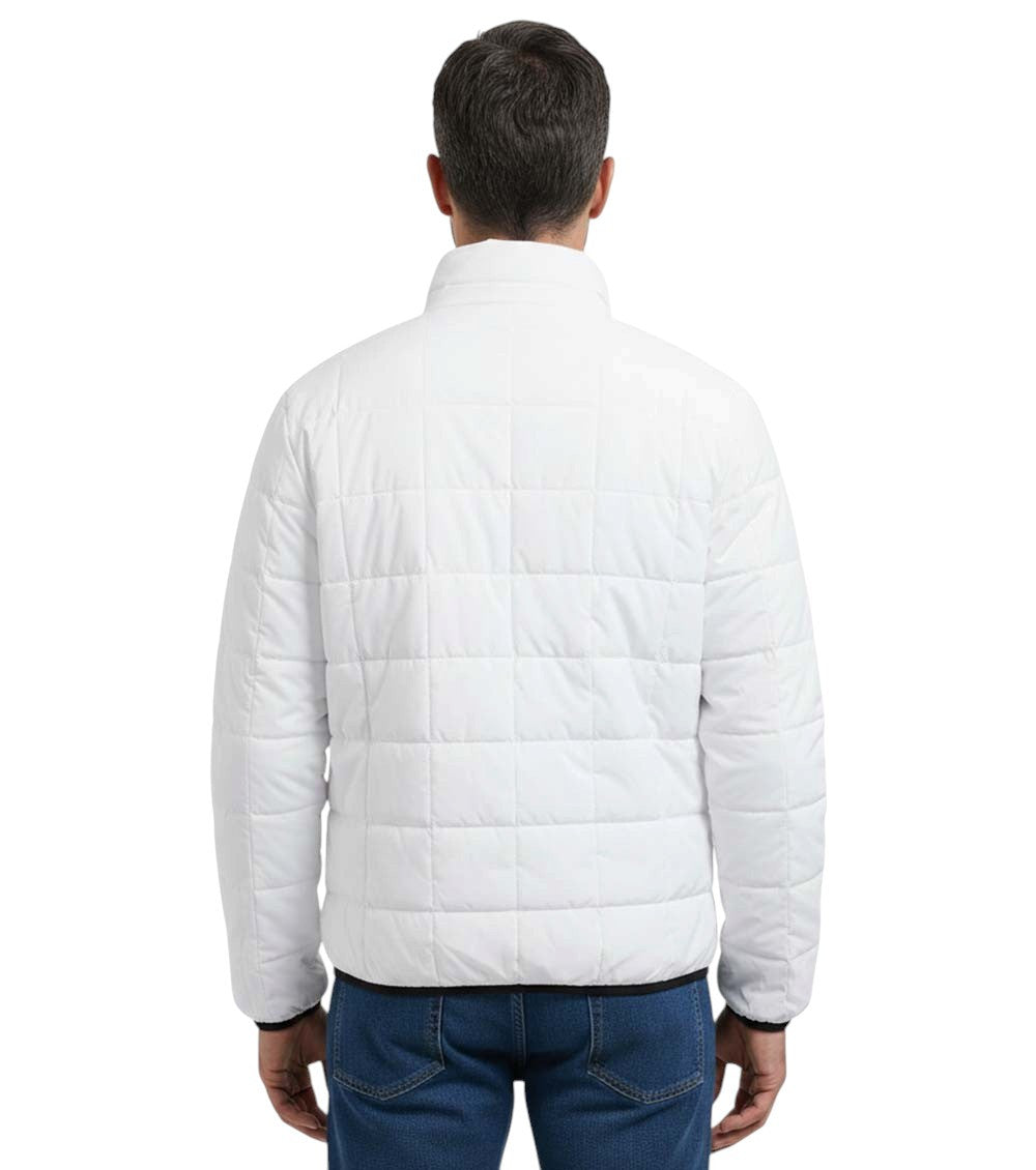 White Quilted Logo Jacket 2