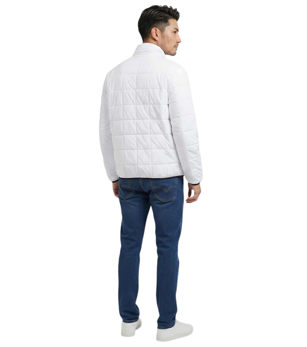 White Quilted Logo Jacket 3