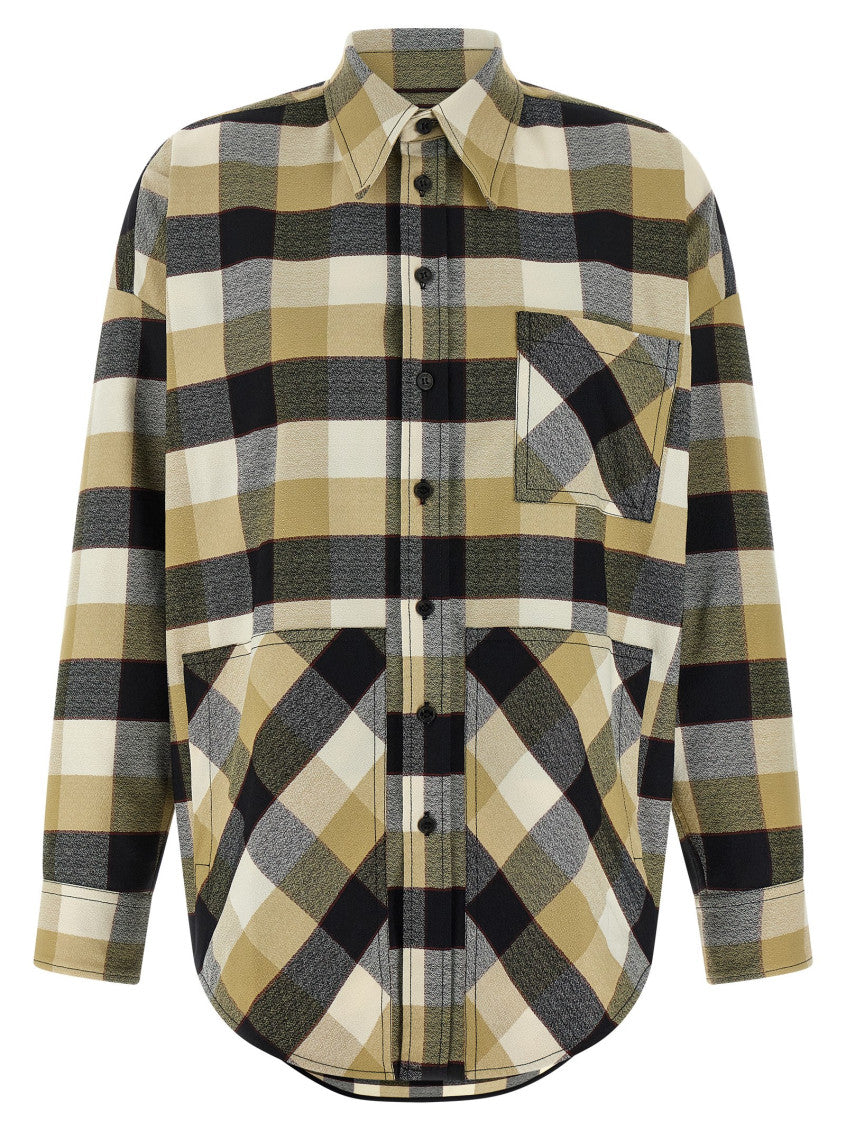 Beige Oversized Checks Shirt 1