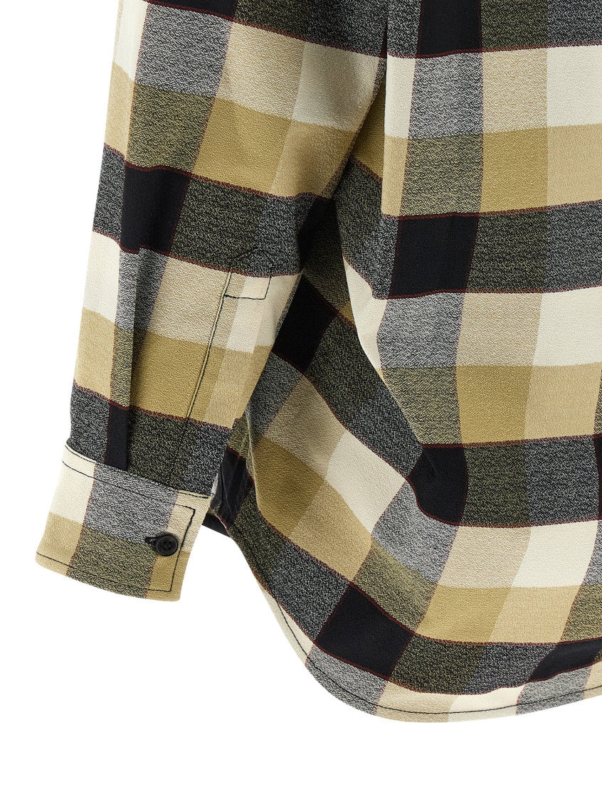 Beige Oversized Checks Shirt 4