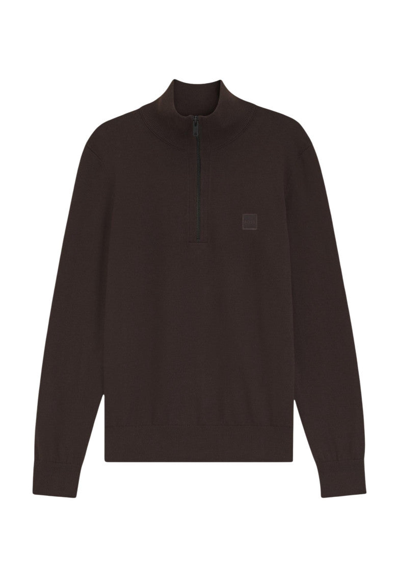 Dark Brown Mock Collar Sweater 1
