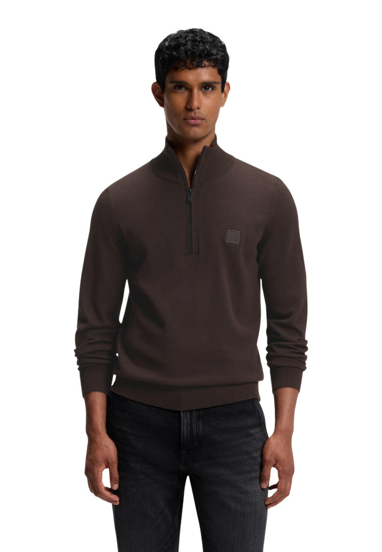 Dark Brown Mock Collar Sweater 2