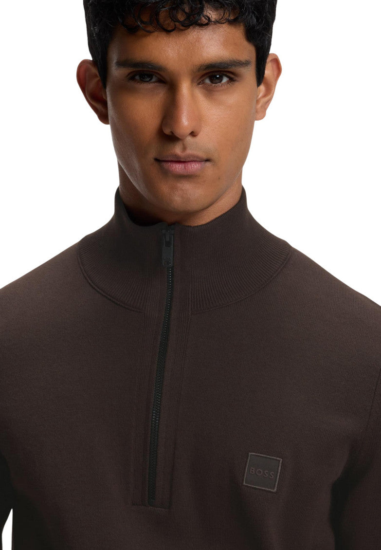 Dark Brown Mock Collar Sweater 5