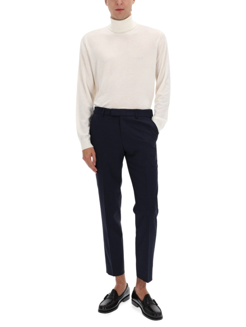 Blue Flat Front Trousers 2