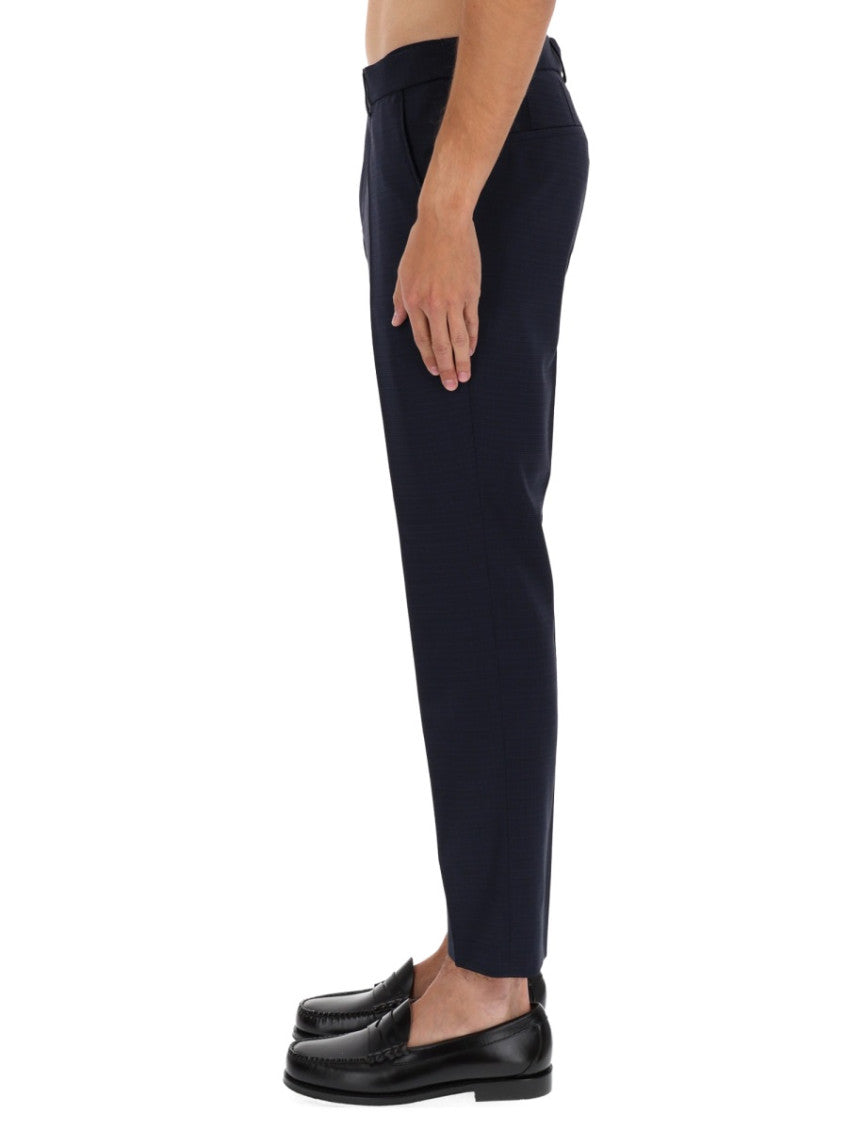 Blue Flat Front Trousers 3