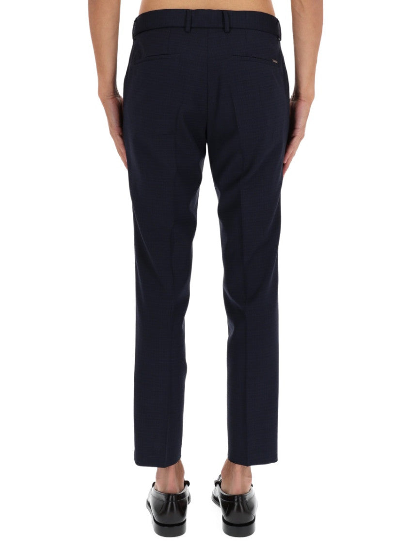 Blue Flat Front Trousers 4