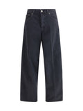 Black Loose Mid Rise Jeans 1