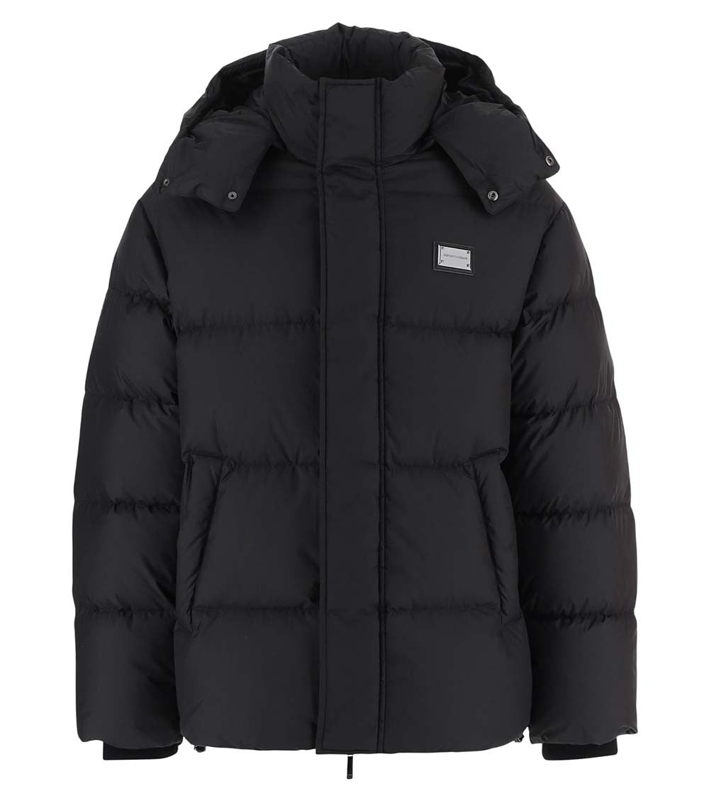 Black Hooded Down Jacket 1
