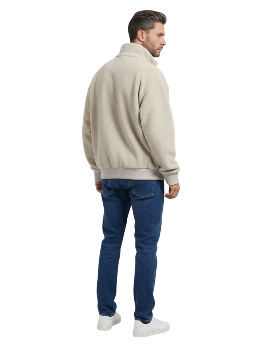 Light Beige Fleece Sweatshirt 2