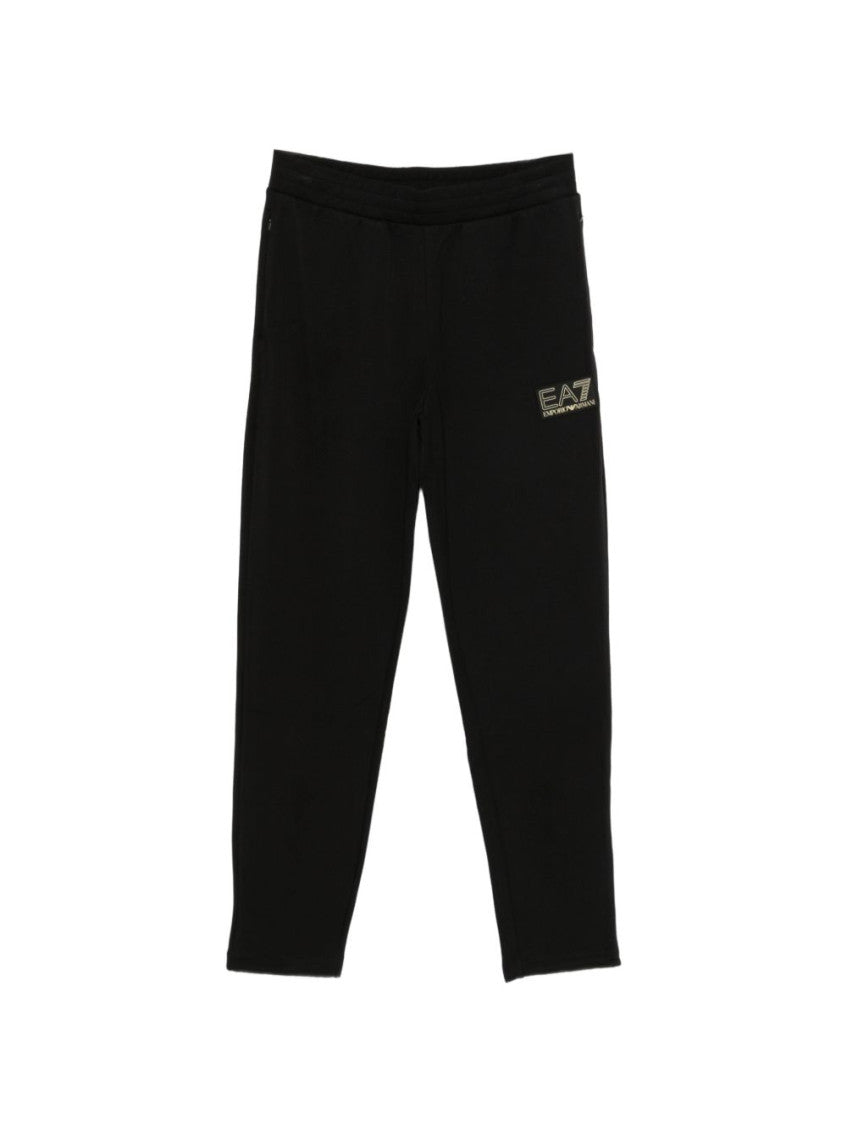 Black Elasticated Logo Trousers 1