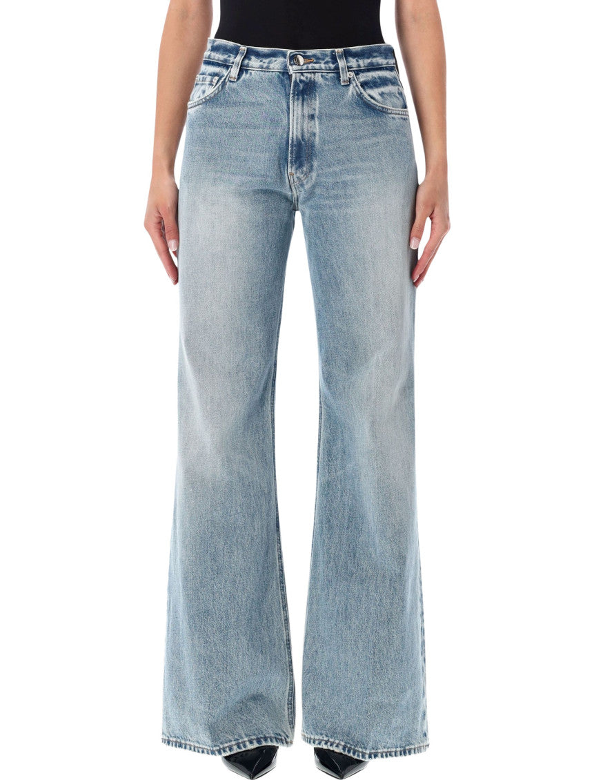 Light Blue Flared High Rise Jeans 1
