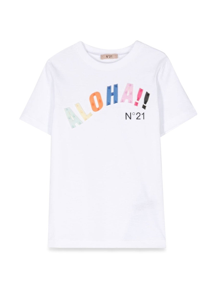 Girls White Graphic T-Shirt 1