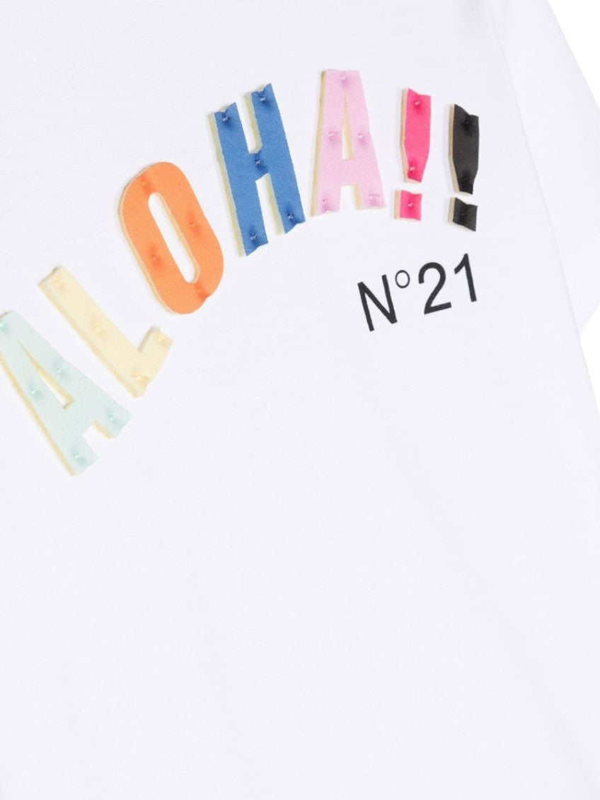 Girls White Graphic T-Shirt 3