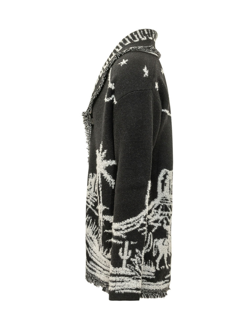 Black Jacquard Cardigan 2