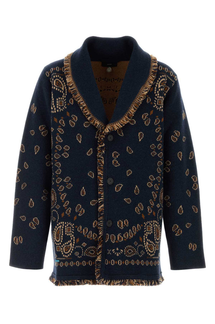 Midnight Blue Jacquard Cardigan 1