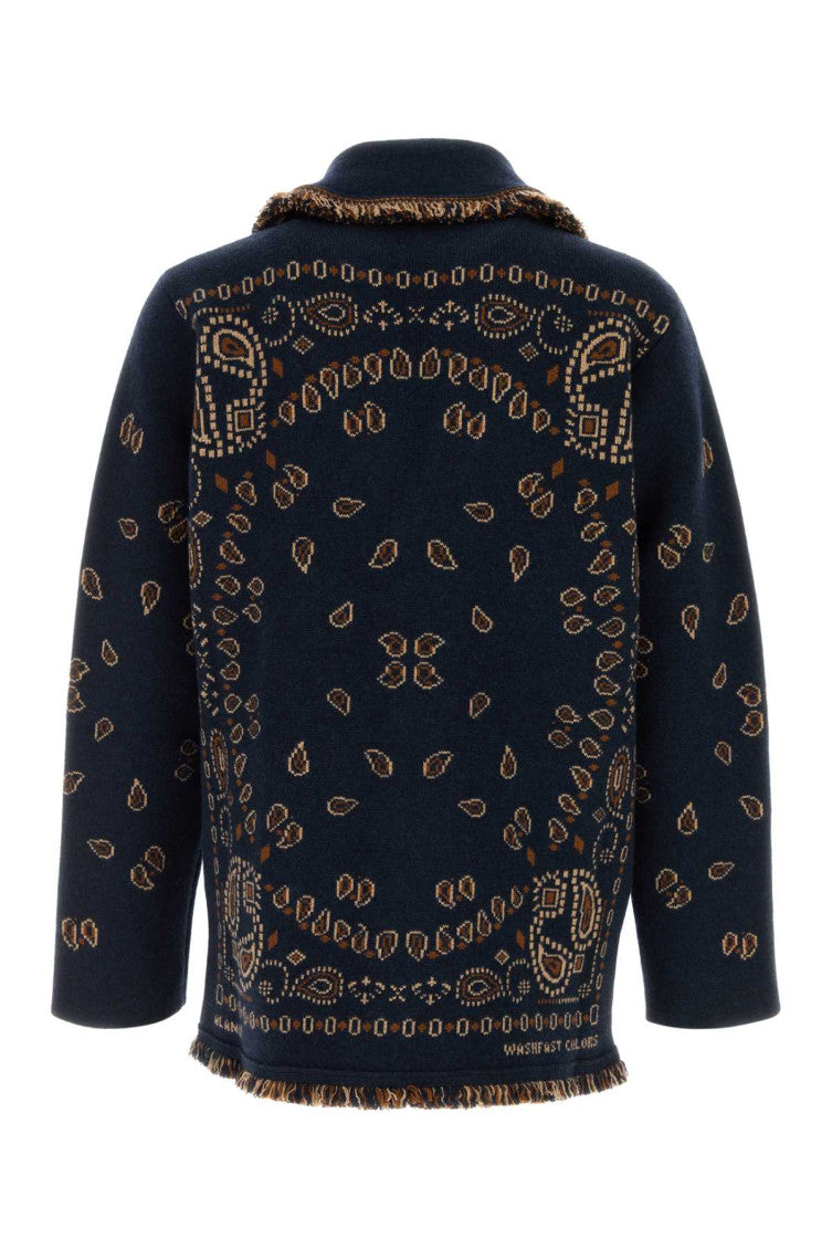 Midnight Blue Jacquard Cardigan 2
