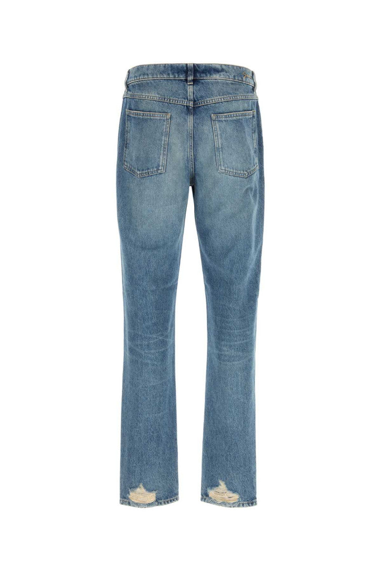 Blue Straight Leg Jeans 2