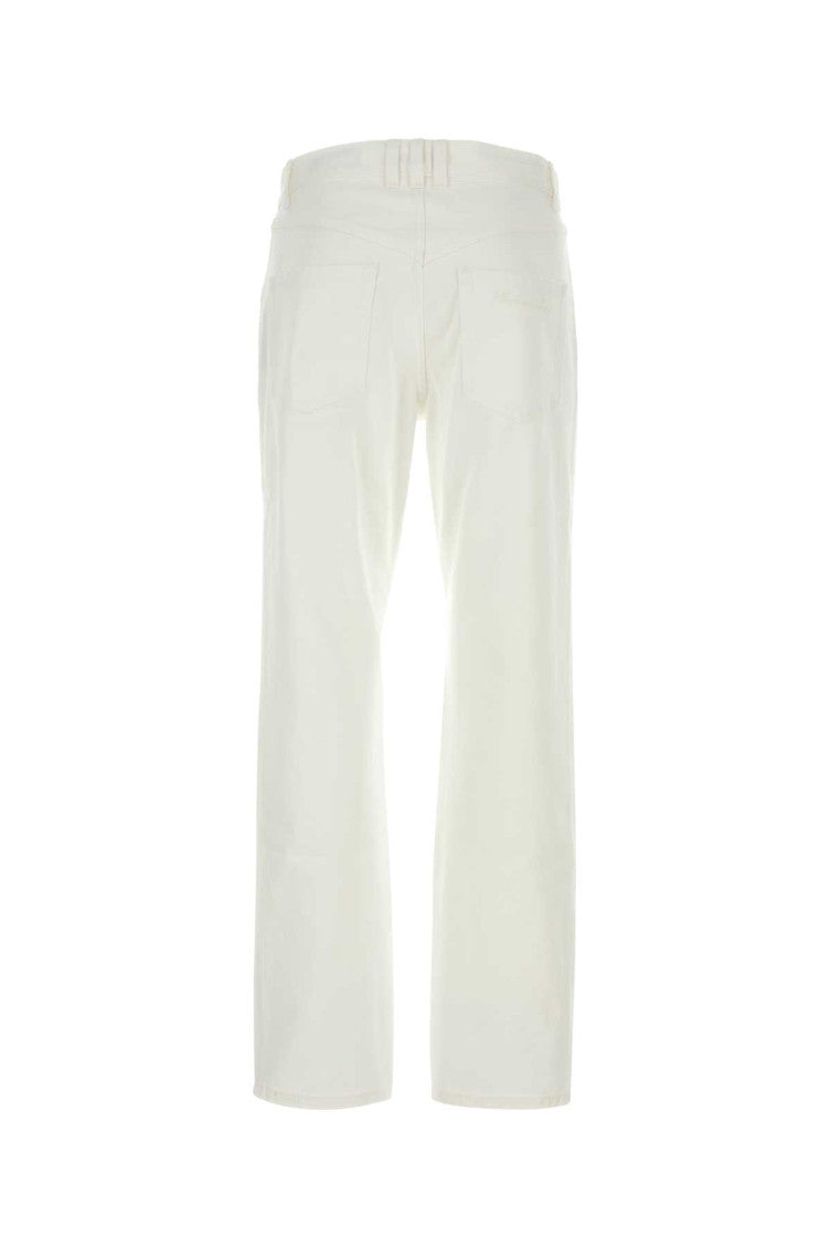 White Straight Leg Jeans 2