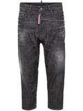 Black Low Rise Cropped Jeans 1
