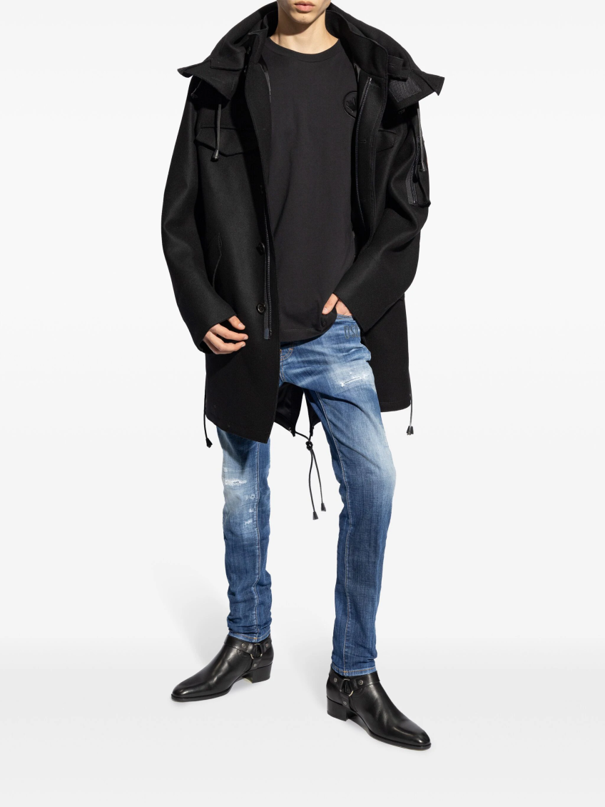 Blue Distressed Regular-fit Jeans 2