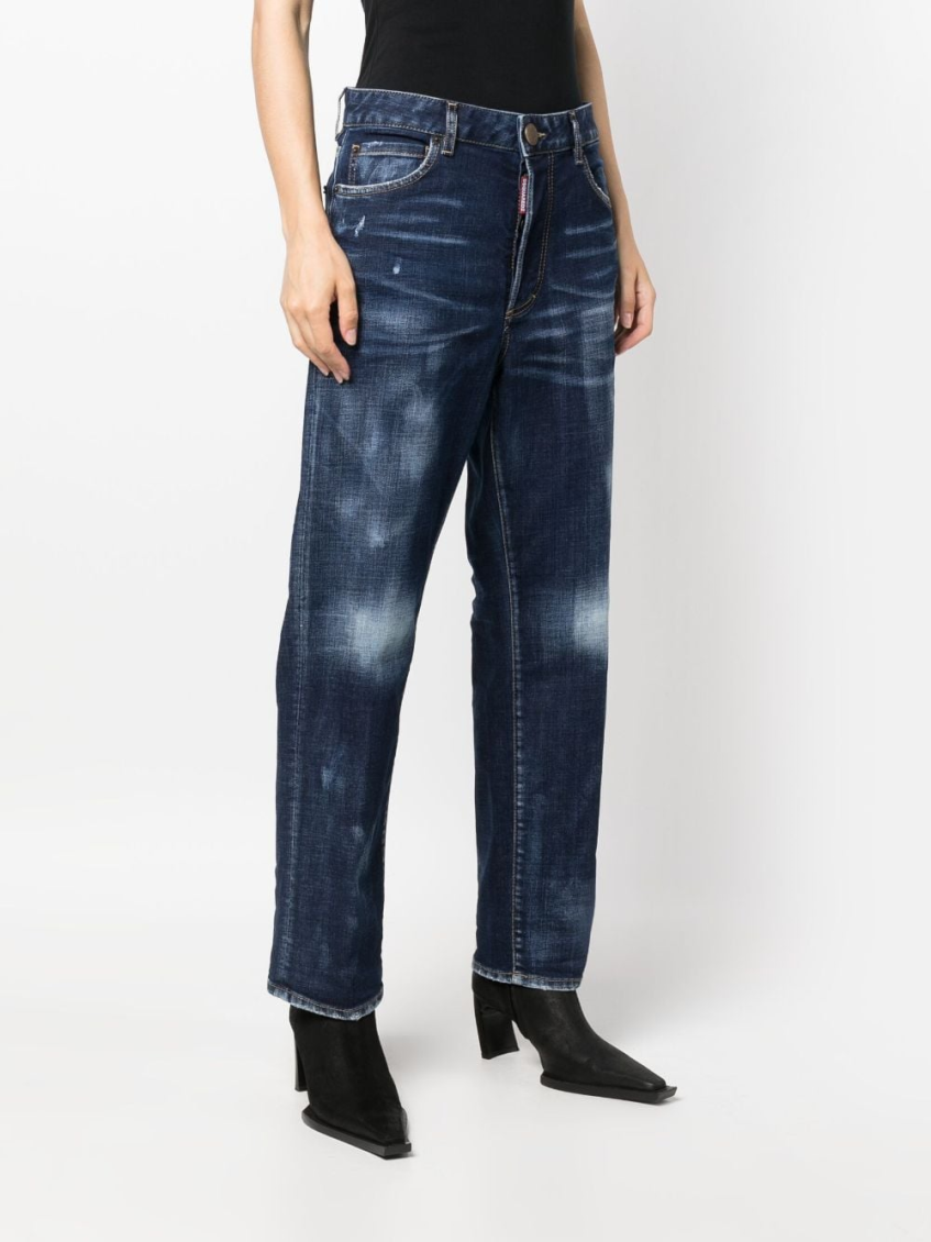 Blue Straight Leg Jeans 3