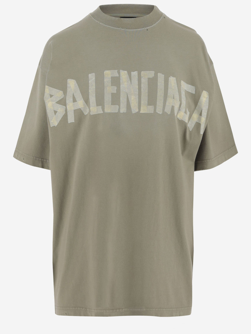Sage Green Tape Type Cotton T-shirt 1