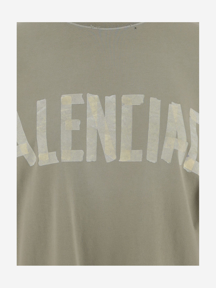 Sage Green Tape Type Cotton T-shirt 3