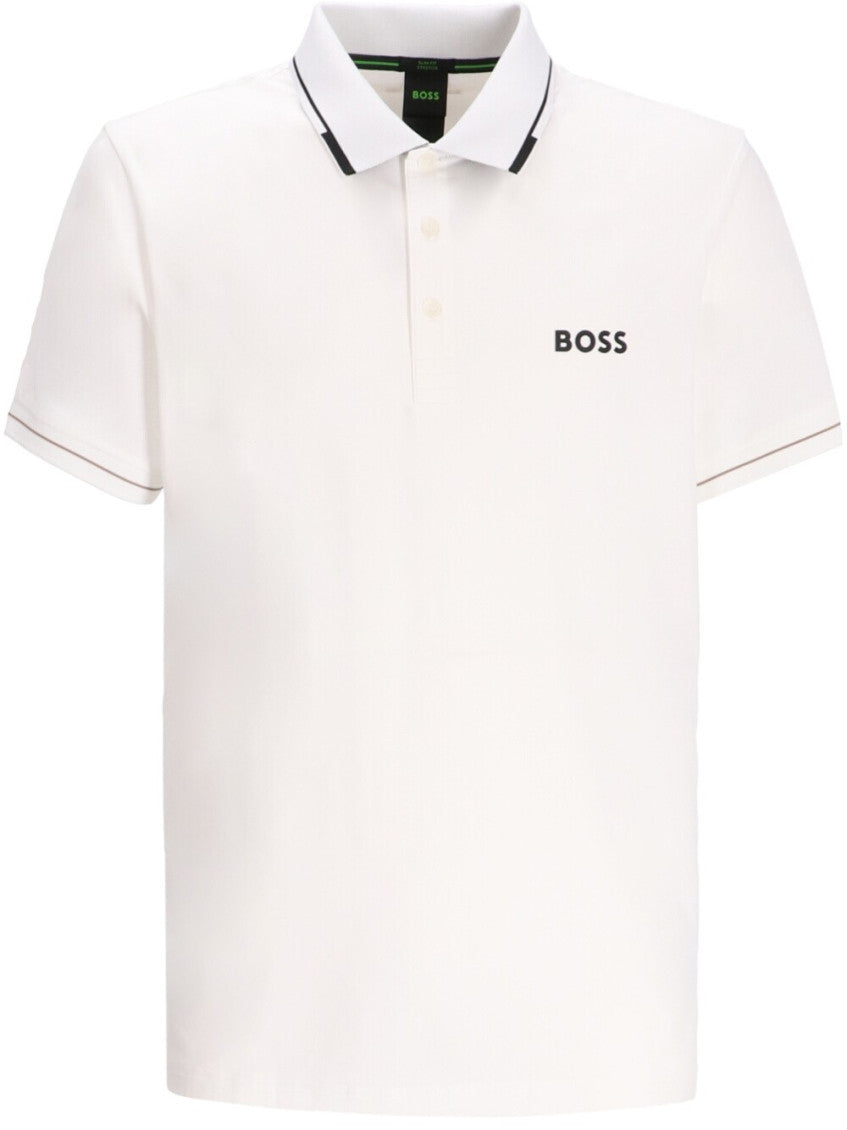 White Slim Fit Logo Polo 2