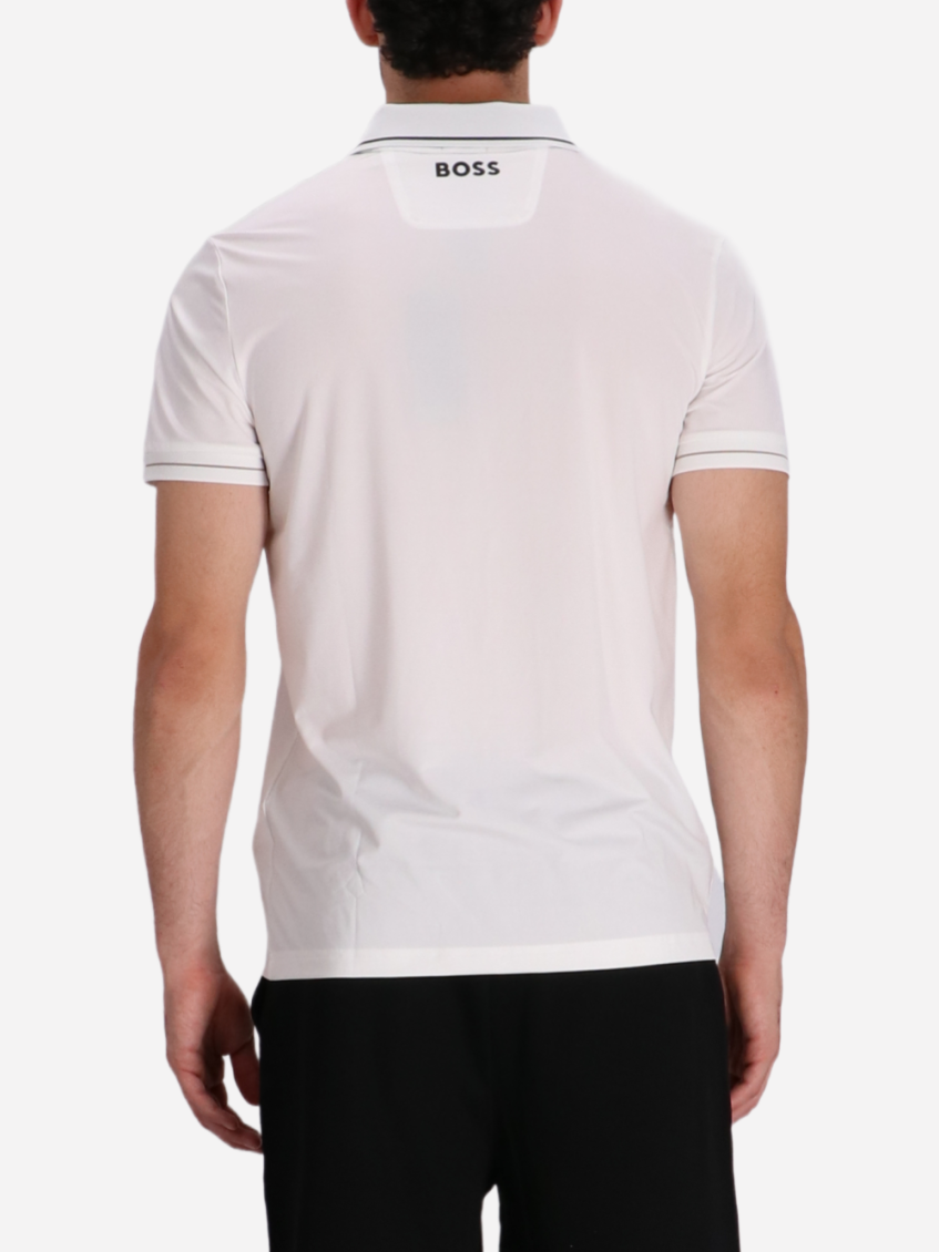 White Slim Fit Logo Polo 4