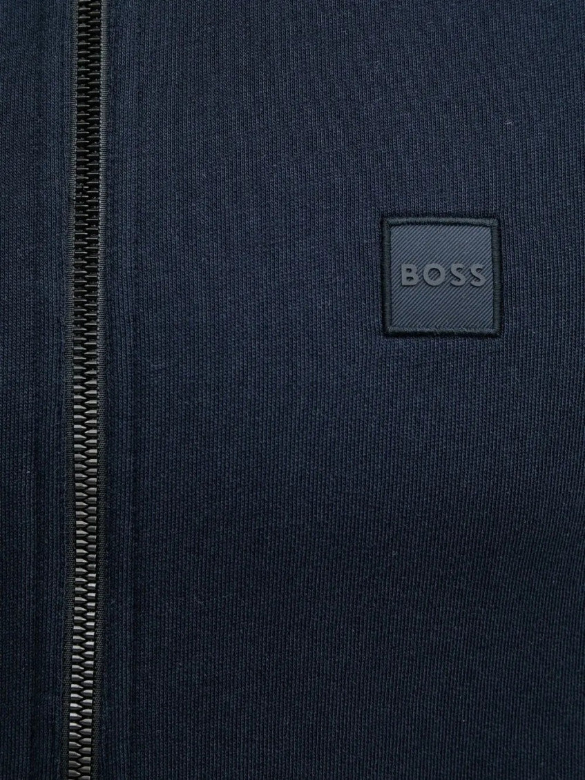 Dark Blue high-neck Zip-up Sweatshirt 4
